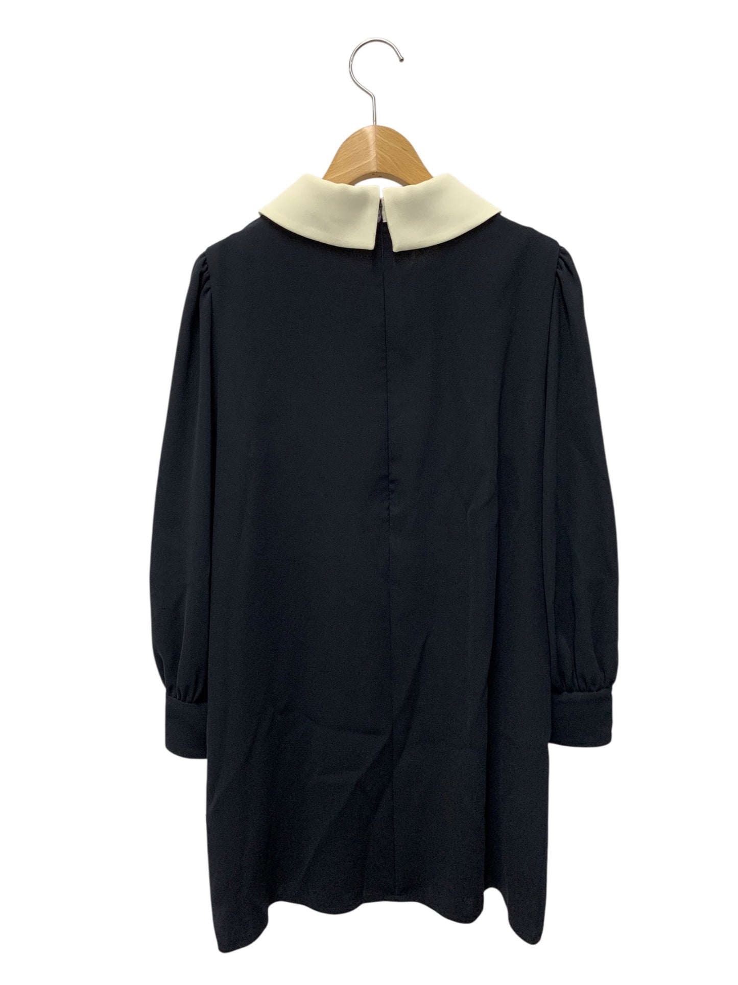 エムズグレイシー 410109 トップス 40 ネイビー 花ブローチ付き 白襟 IT42BD72RZE0