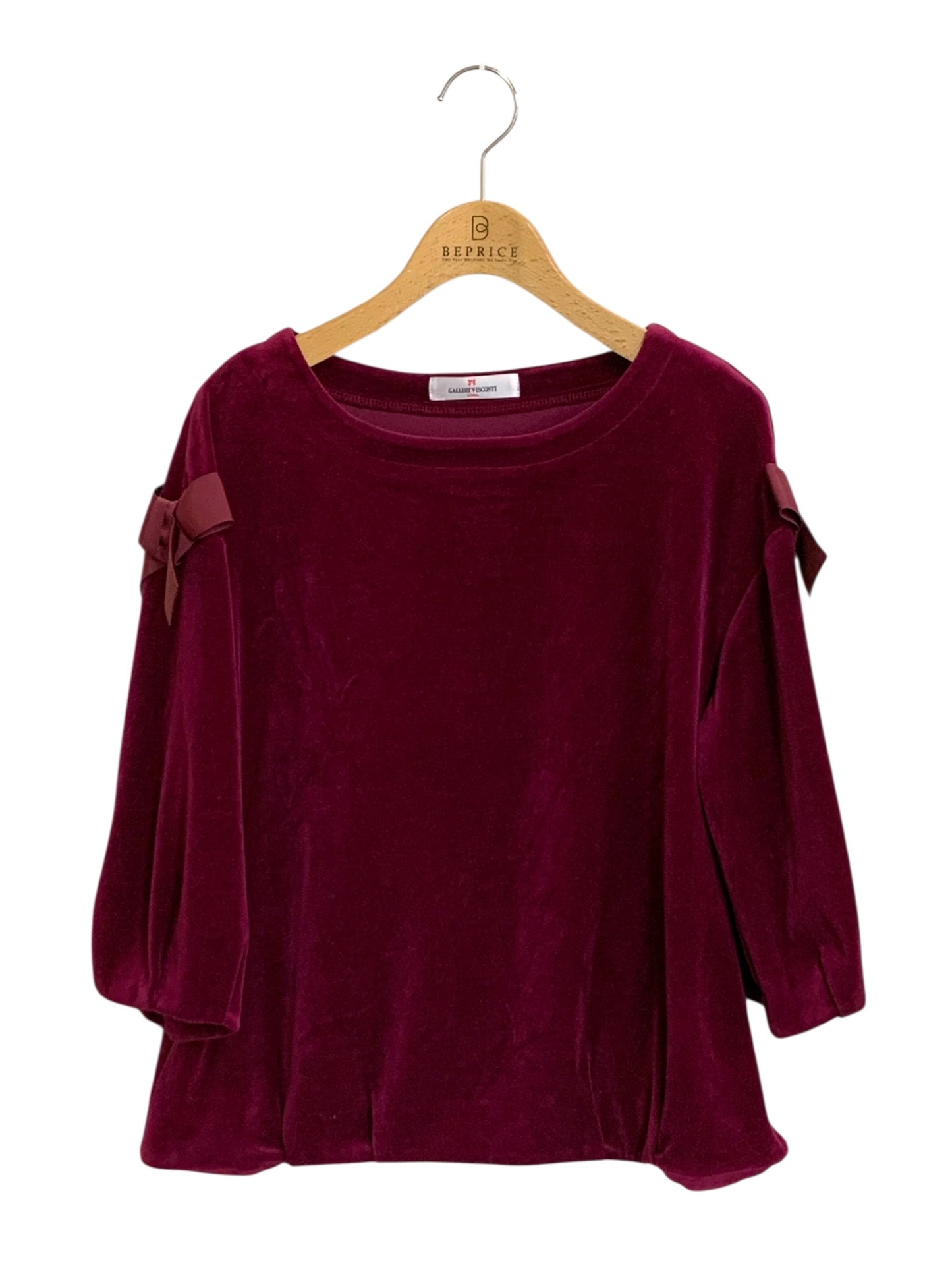 ギャラリービスコンティ 1391852 トップス 2 ワインレッド ベロア  リボン ITO7EIJ4DPGI 【SALE】