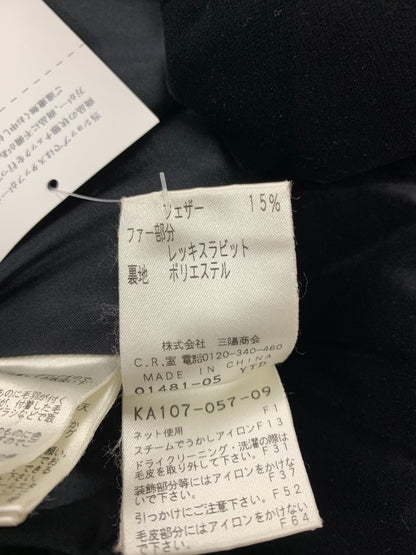 エポカ KA107-057-09 ダウンジャケット 40 ブラック ビジュー ベロア ITJ27FL8YT18