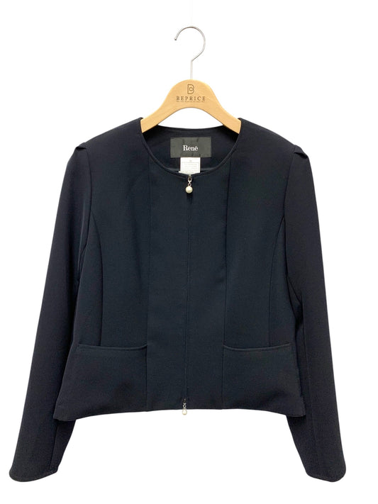 ルネ 5223010 ノーカラージャケット 38 ネイビー ITSW7HYYN6RM 【SALE】