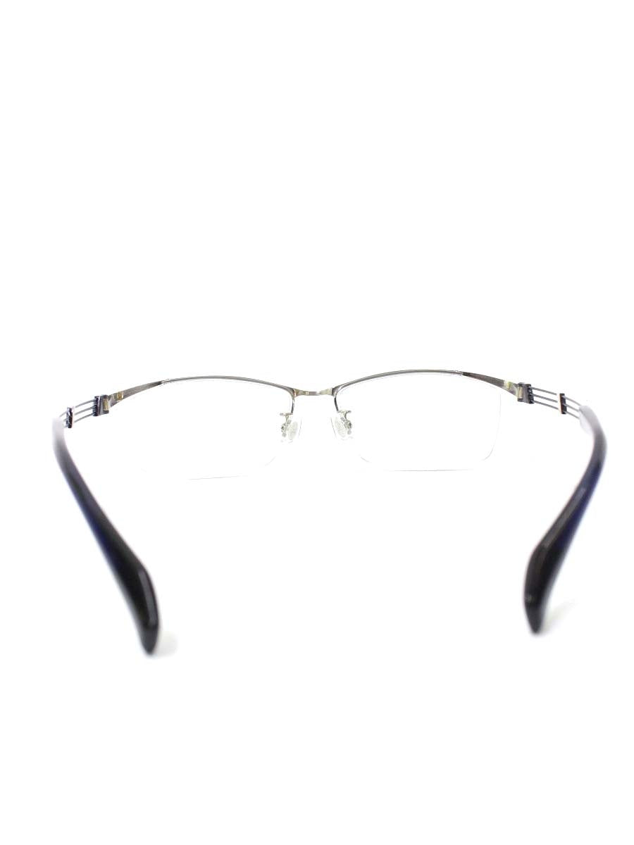 ラインアートシャルマン テノール・コレクション XL1469-LG メガネ シルバー/ネイビー コンビフレーム ハーフリム スクエア ITFMT6CUQTCC 【SALE】