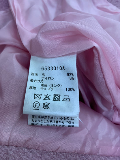 ルネ Coat 6533010 ノーカラージャケット 34 ピンク リボン HOPENHAGEN FUR ITHZRUV40Q2M