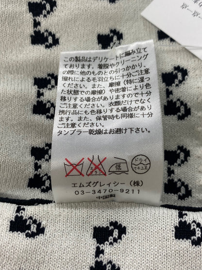 エムズグレイシー 628523 スカート 36 ブラック ニット リボンモチーフ IT570FK6O789