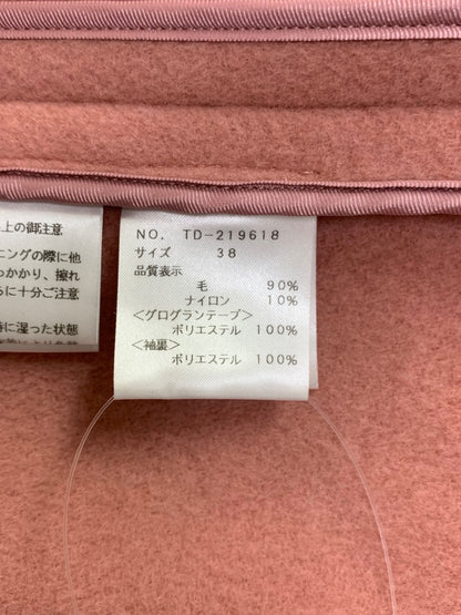 エムズグレイシー 219618 コート 38 ピンク ウール ノーカラー ITH0BYDACB1X
