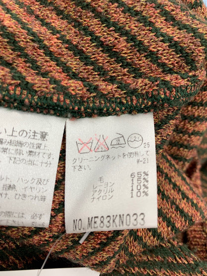 イッセイミヤケメン ME83KN003 クルーネックニット M グリーン レジメンタルストライプ 銀タグ ITZ936FCWXHG 【SALE】