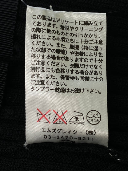 エムズグレイシー 628605 ニット セーター 38 ブラック ウール混 リブ リボン ITCP4A5S5PEO