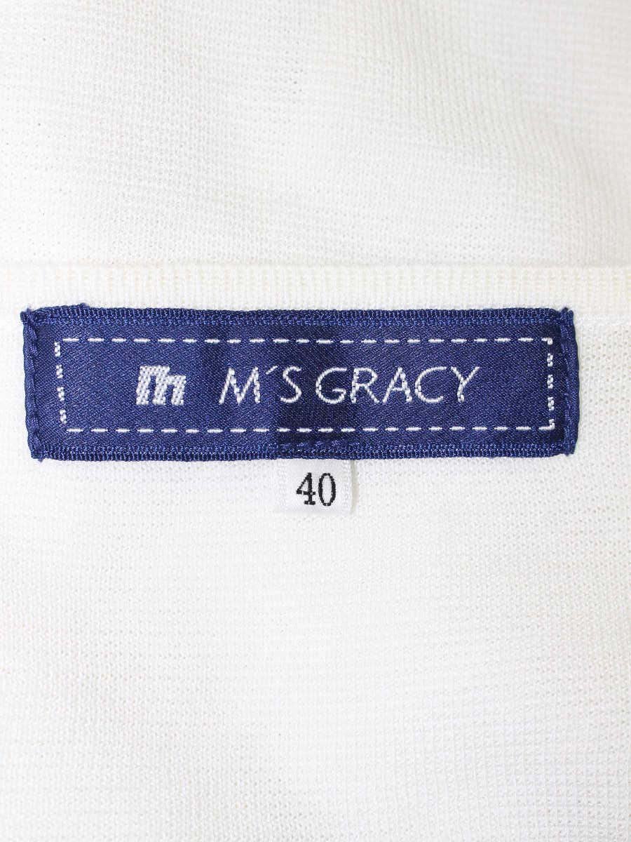 エムズグレイシー 728321 ボレロ カーディガン 40 ホワイト フリル ラインストーン ITJK31VJ602C