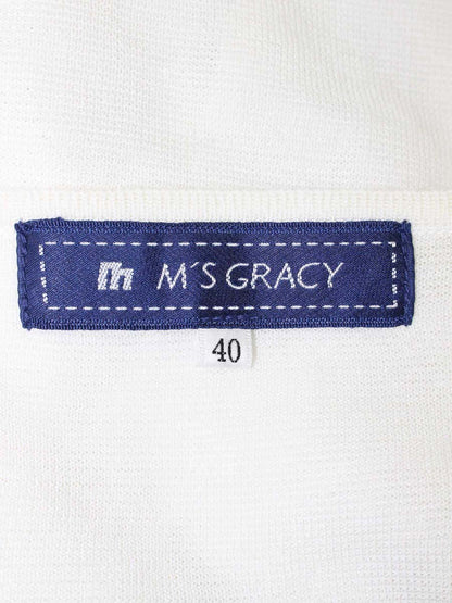 エムズグレイシー 728321 ボレロ カーディガン 40 ホワイト フリル ラインストーン ITJK31VJ602C