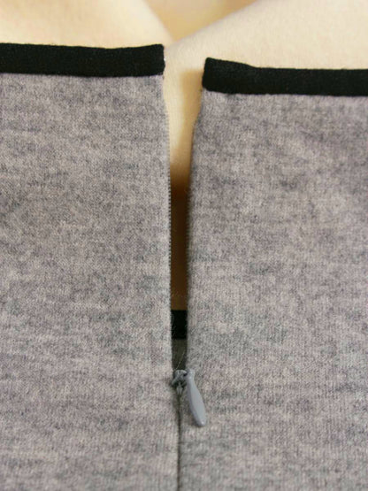 エムズグレイシー 521550 ワンピース 42 グレー ウール バイカラー IT4GA7RFOL4G