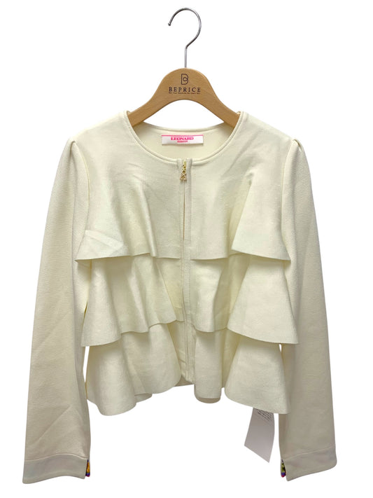 レオナールファッション 0347035 ジャケット 2 アイボリー フリル ビジュー ITOQYDKSL2BK