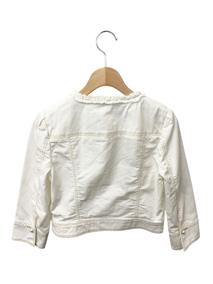 エムズグレイシー ノーカラーデニムジャケット 314318 36 ホワイト ITUHBZ08G166