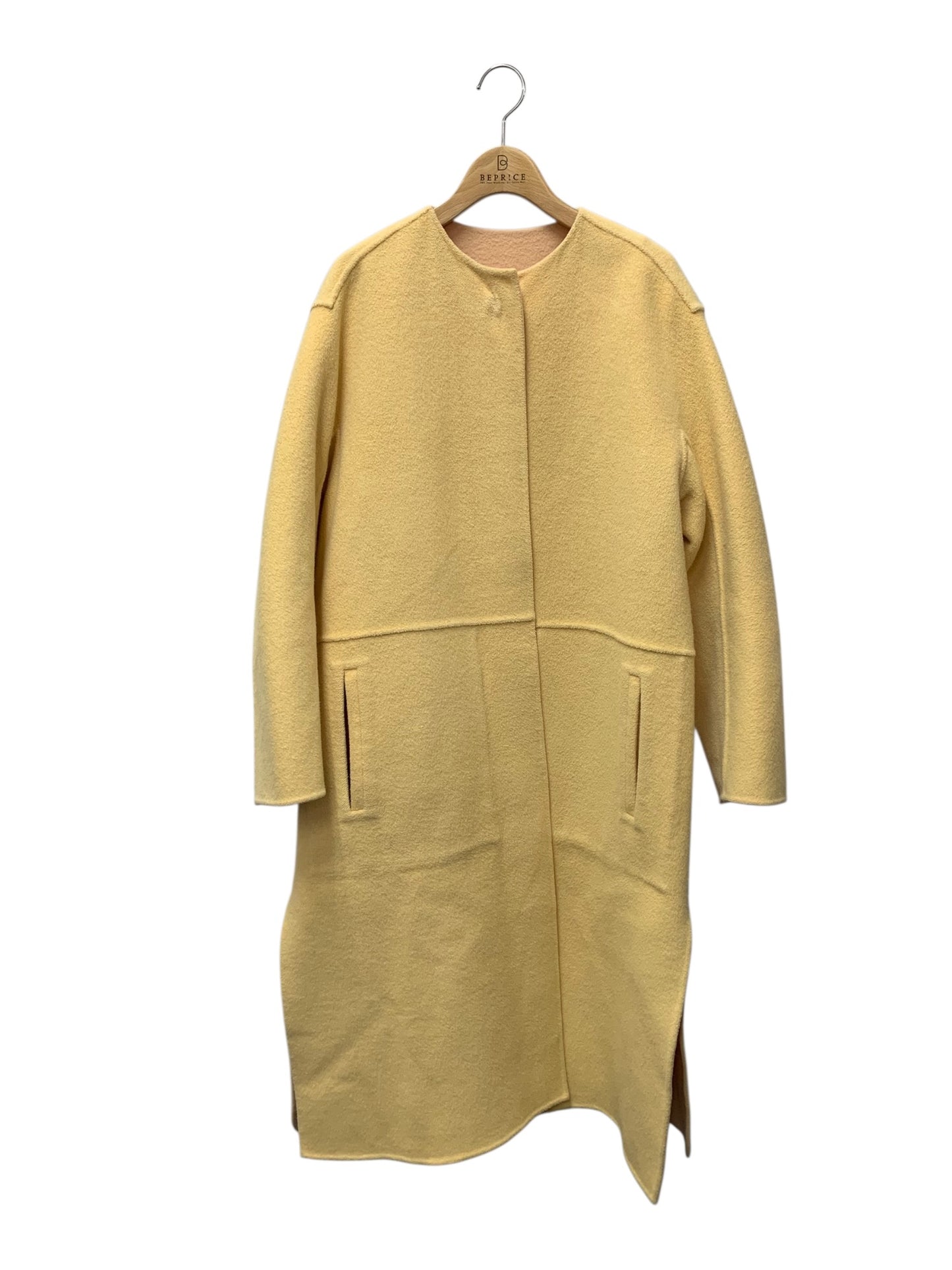 ドゥロワー 6525-299-0747 コート 34 ピンク ノーカラー ウール シルク リバーシブル IT7ZAKF35MOE 【SALE】