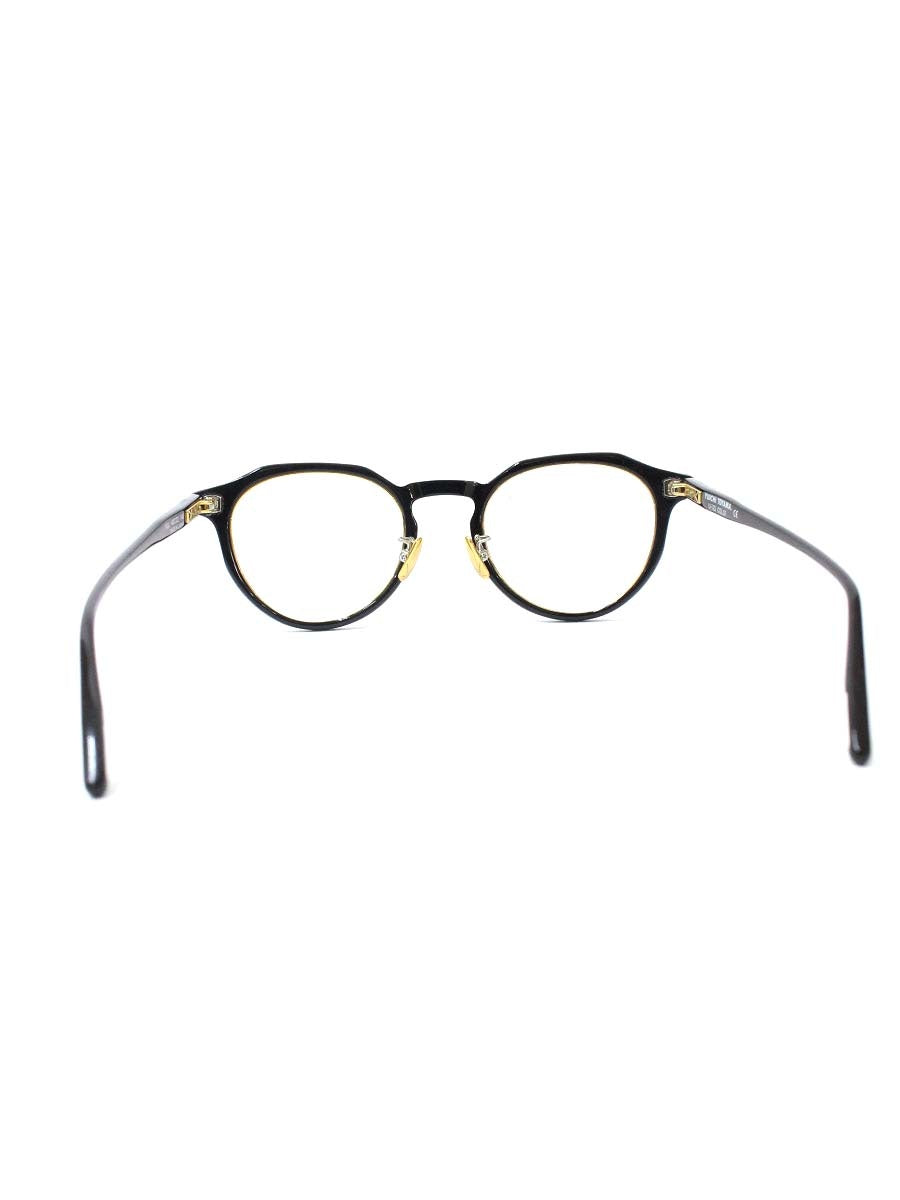 ユウイチトヤマ U-122 メガネ ブラック セルフレーム フルリム ラウンド IT9YU3ZKF4K8