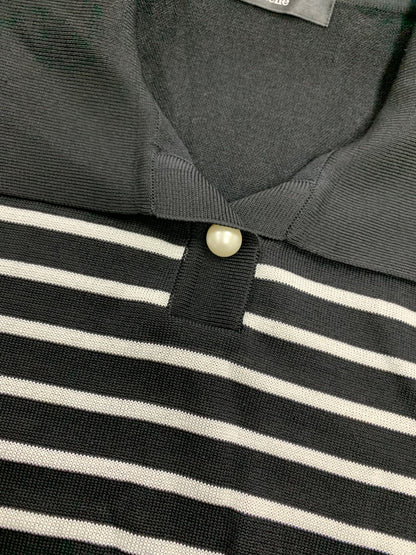 ルネ 5232080 ポロシャツ 36 ブラック ボーダー パフスリーブ ITF69FTVE6IF