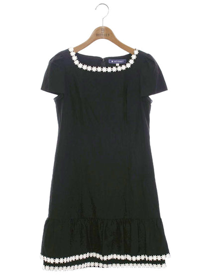 エムズグレイシー 321363 ワンピース 38 ブラック コットン フラワーモチーフ IT1SSGCCO42I