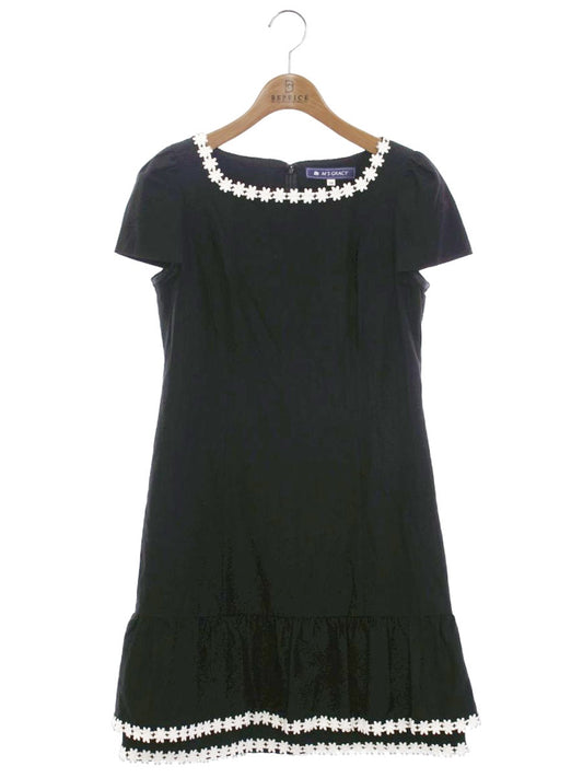 エムズグレイシー 321363 ワンピース 38 ブラック コットン フラワーモチーフ IT1SSGCCO42I