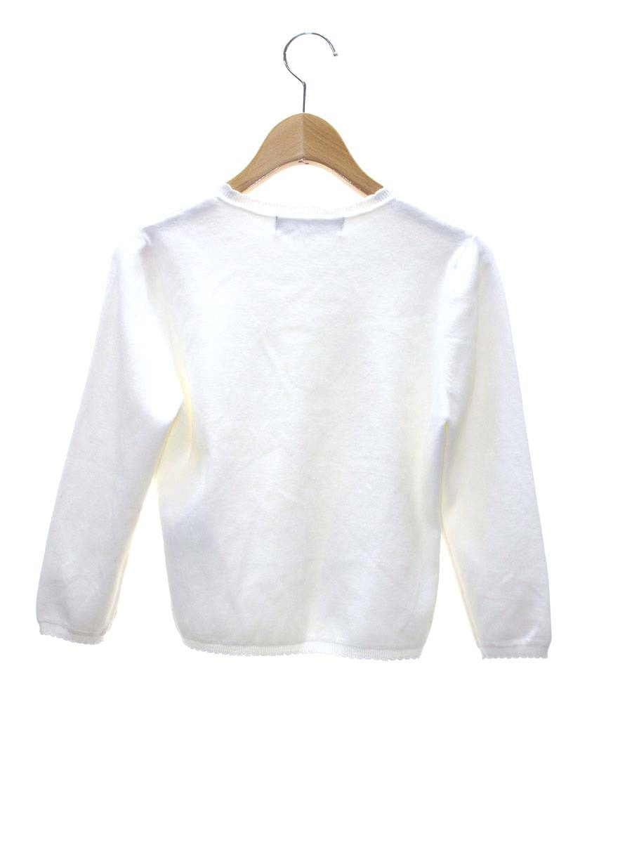 エムズグレイシー 528524 カーディガン 38 ホワイト ニット フラワーモチーフ 刺繍 IT24B0HZTESC