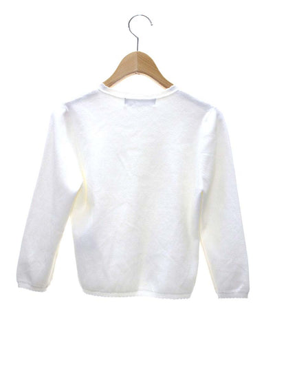 エムズグレイシー 528524 カーディガン 38 ホワイト ニット フラワーモチーフ 刺繍 IT24B0HZTESC