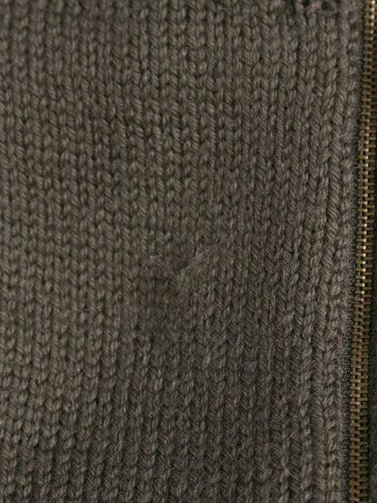 エスマックスマーラ ロングニットカーディガン S ブラウン ジップ 半袖 ITMJQHDNC5SU