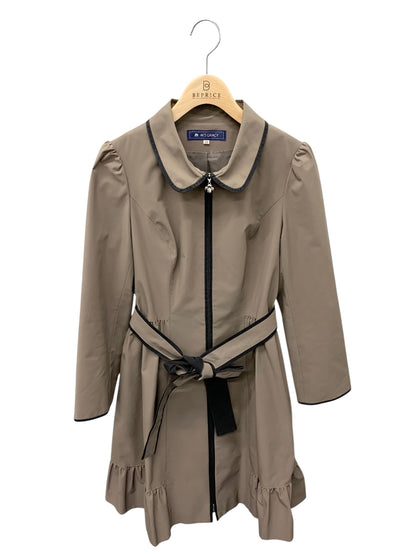 エムズグレイシー 529502 コート 38 ブラウン カメリア Wジップ ウエストリボン ITY52JH4IJPQ