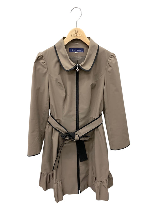 エムズグレイシー 529502 コート 38 ブラウン カメリア Wジップ ウエストリボン ITY52JH4IJPQ