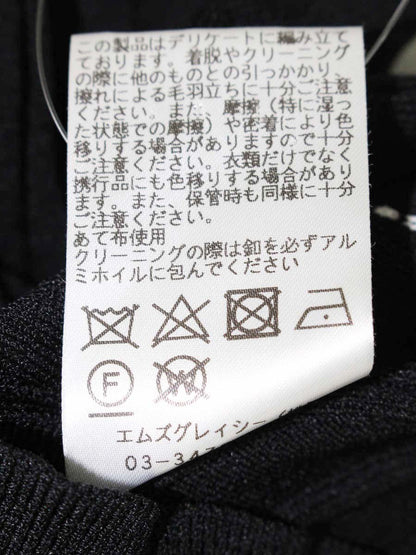 エムズグレイシー 018313 カーディガン 38 ブラック ステッチ リブ IT321YZD1MXQ