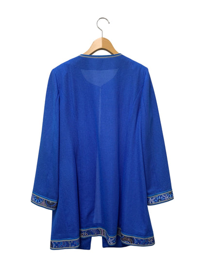 レオナールファッション 0331351 ノーカラージャケット 42 ブルー ロング メッシュ ITTVQSLYI6F4