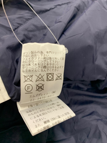 エムズグレイシー 319607 ダウンジャケット 40 ネイビー リボン エコファー 2way カメリアジップ IT3PV3IL564Y