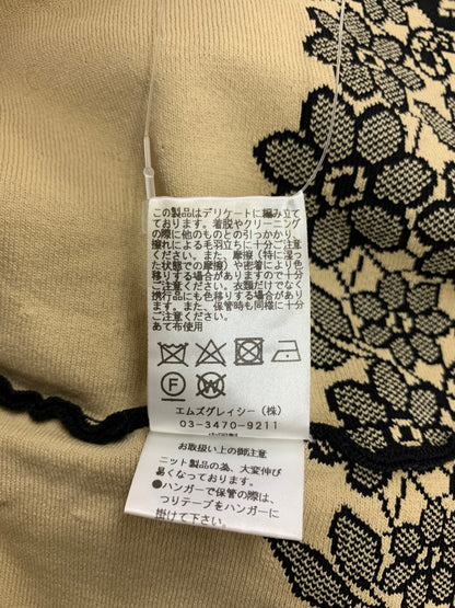 エムズグレイシー Burgundy Knit Dress 818518 ワンピース 38 ブラック ニット 花柄 IT8HFKUL5RVM