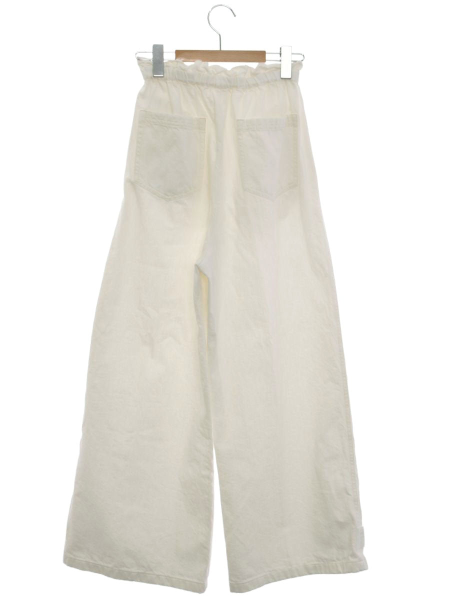 グレースクラス ドロストセミワイド 02222 11092-00 パンツ 36 ホワイト ギャザー IT0V3EQVN1YW