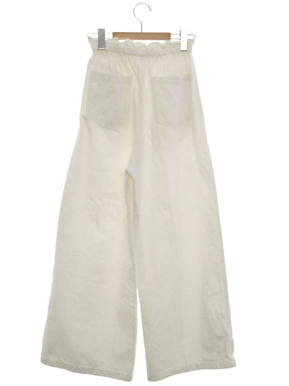 グレースクラス ドロストセミワイド 02222 11092-00 パンツ 36 ホワイト ギャザー IT0V3EQVN1YW