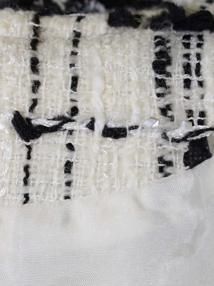 エムズグレイシー 724519 ジャケット 40 ホワイト パール ツィード IT6OTQQY93Y8