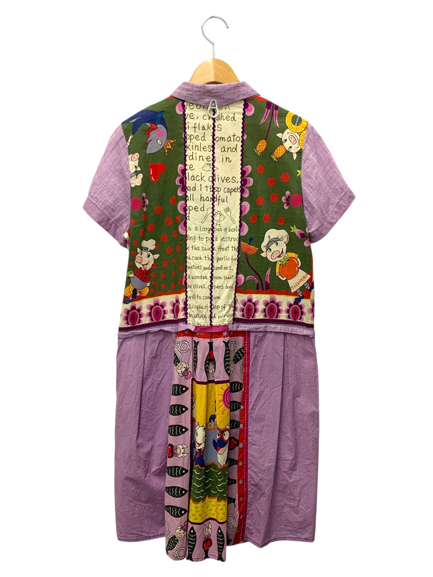 アルベロベロ 215975 シャツワンピース パープル ブタ 魚 イルカ