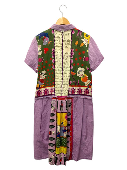 アルベロベロ 215975 シャツワンピース パープル ブタ 魚 イルカ フルーツボタン ITYWD7MT615K