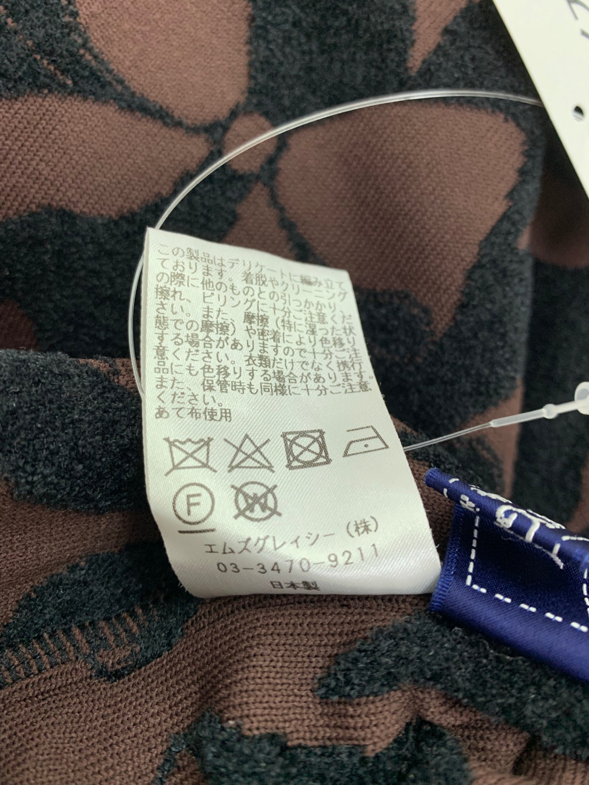 エムズグレイシー モールジャガードリボン柄ニットワンピース 218610 38 ブラック IT13ZEHNGGJA