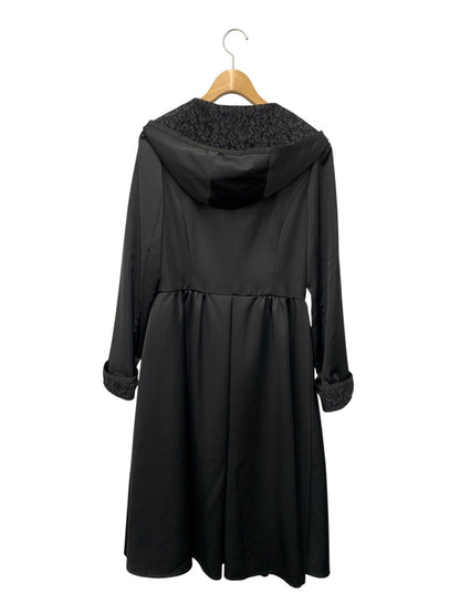 ルネ 6018030 コート 36 ブラック フーディー ラインストーンビジュー ITSFMQ28UPT4