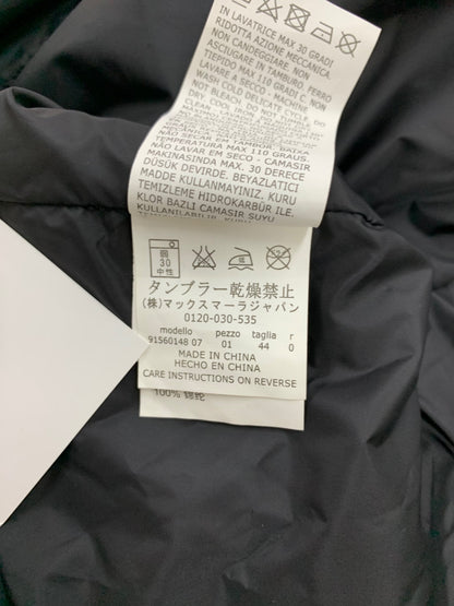 エスマックスマーラ TIMELESS VEST 91560148 ベスト 44 ブラック ロング 中綿 IT99QHKTDOEC