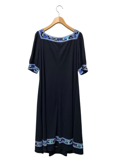 レオナールファッション 0130576 ワンピース L ネイビー カンカン素材 フラワープリント ITGW3UV0LSXM
