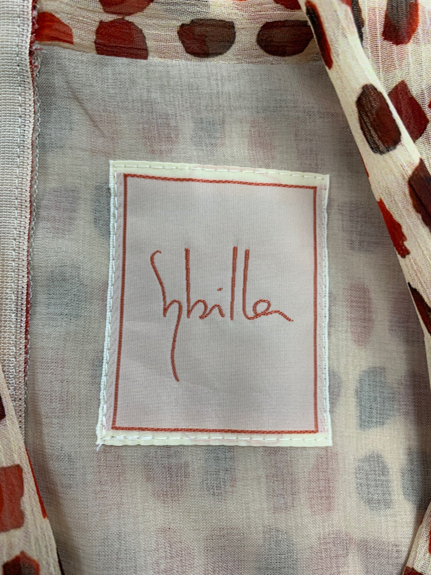 シビラ GBEID-50490 ワンピース L オレンジ シフォン ドット ITGHBXER56OG