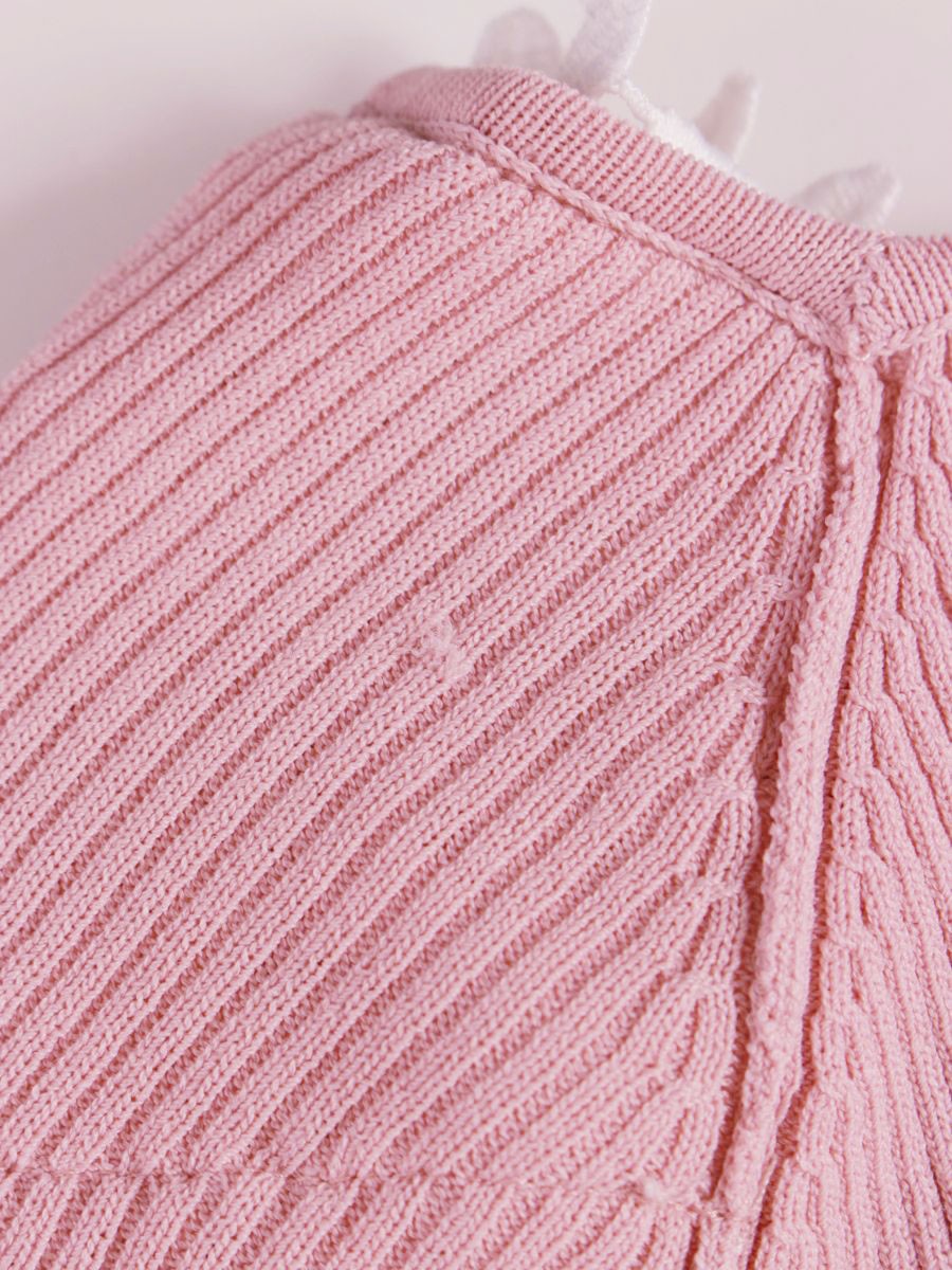 エムズグレイシー 018315 ニットセーター 38 ピンク フラワーレース リブニット ITROJKHICP3W