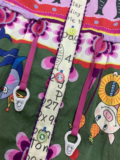 アルベロベロ 215975 シャツワンピース パープル ブタ 魚 イルカ フルーツボタン ITYWD7MT615K