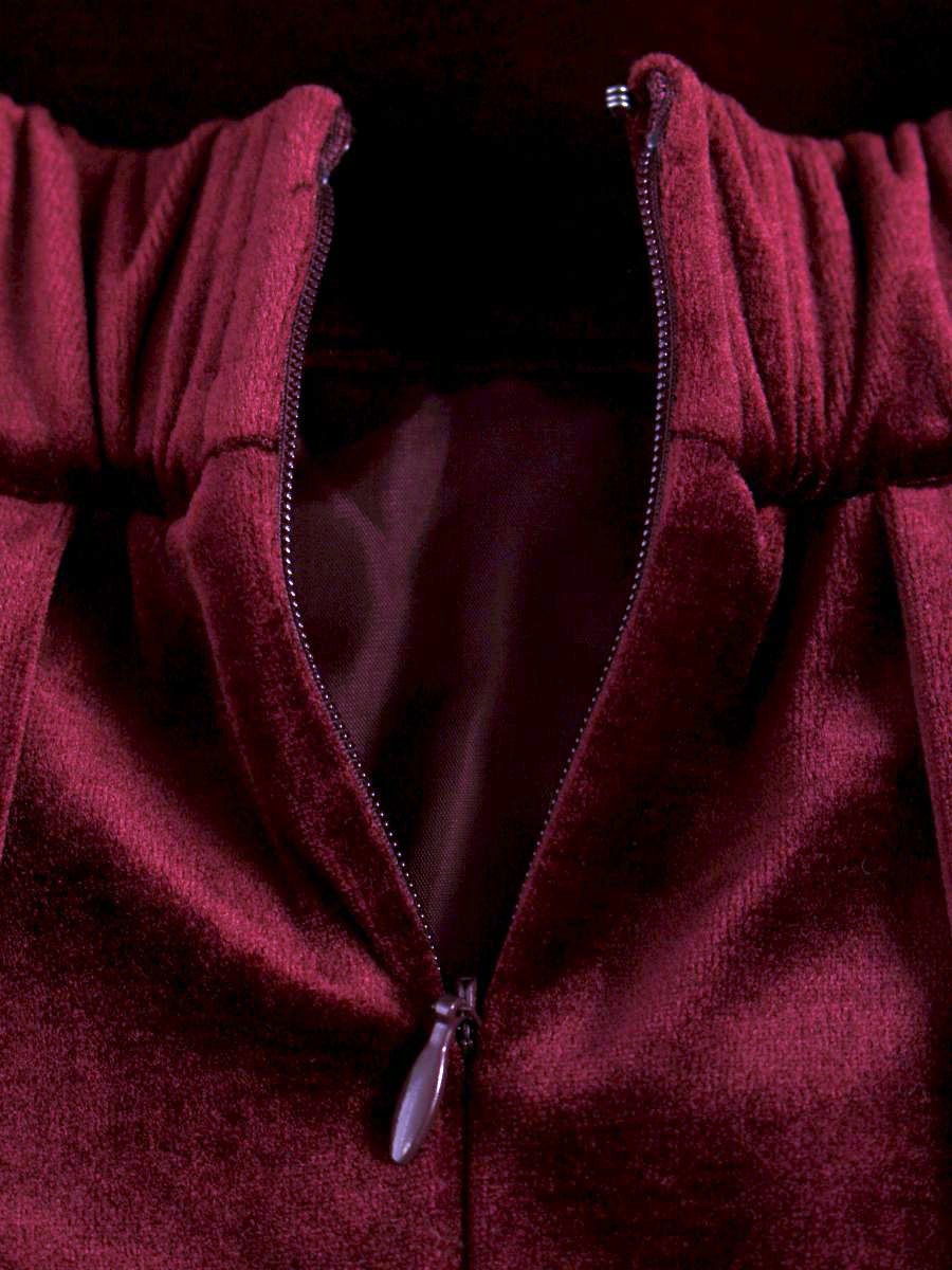 アナイ 101727-11-590-44-360 スカート 36 パープル ベロア ITXPPE8U55IK