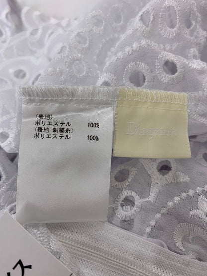 ダイアグラム 03212 41011-00 ブラウス 38 ホワイト レース 刺繍 IT8QGHI8RZPW