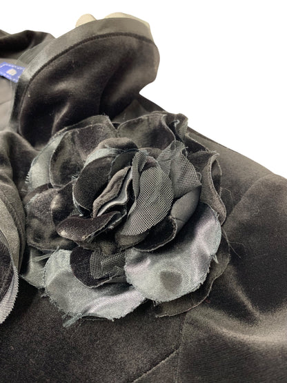 エムズグレイシー 654001 ジャケット 38 ブラック ベロア フリル 1B IT6FWBU1OKUW 【SALE】