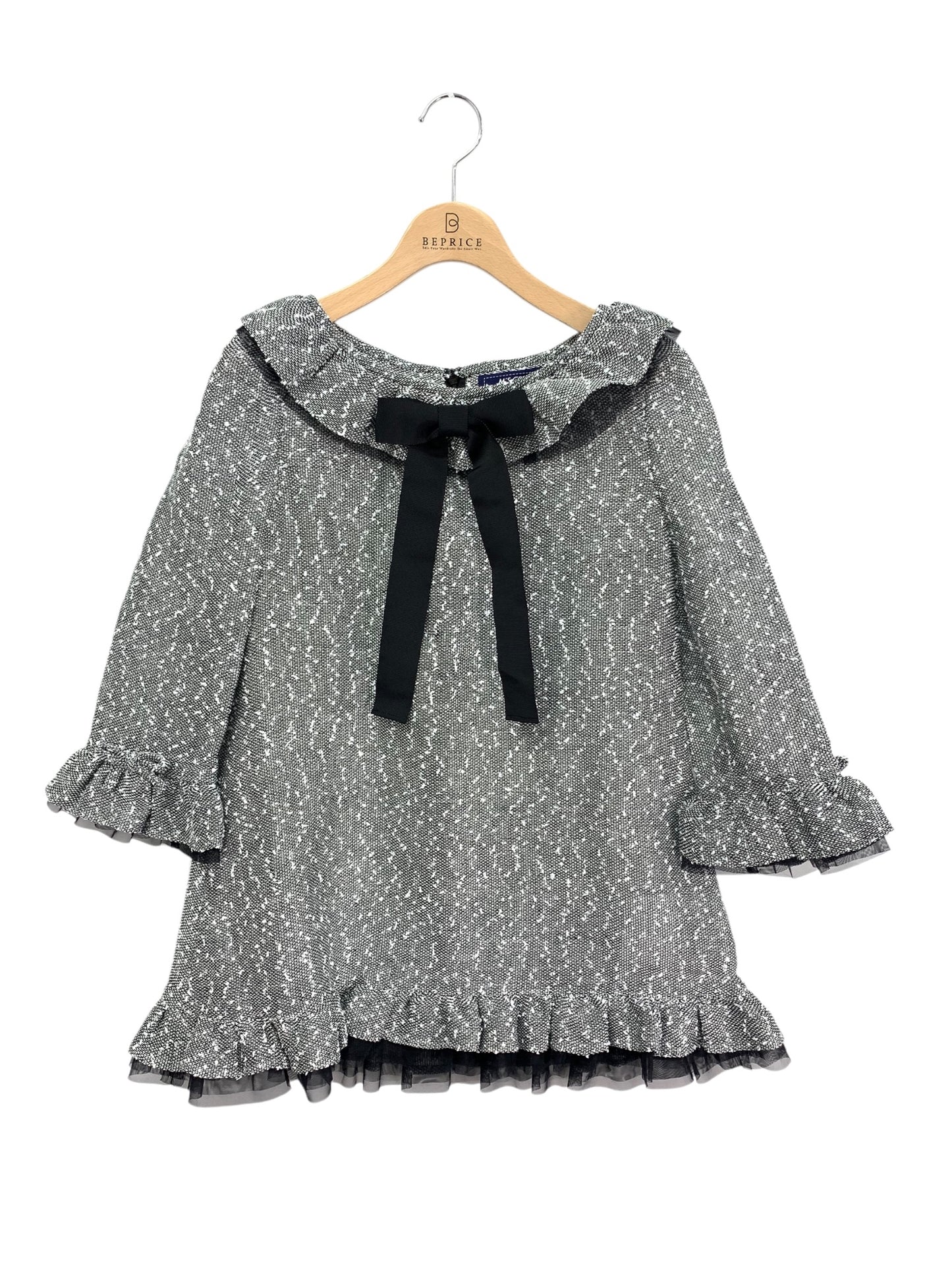 エムズグレイシー 110113 チュニック 38 ブラック サマーツイードチュニック ITB5OA1174LK