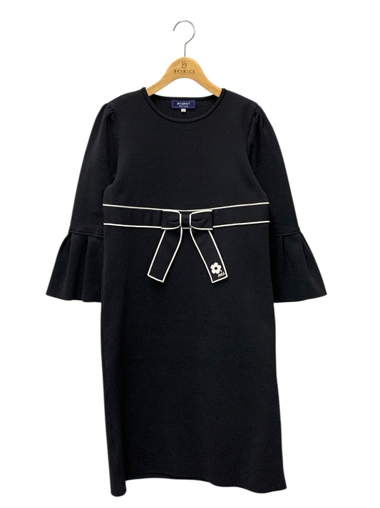 エムズグレイシー 318513 ワンピース 38 ブラック リボン 袖フレア ITB3ZX9DCHI0