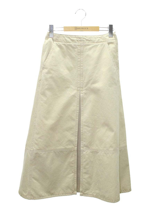 ドゥロワー 6524-299-1569 スカート 36 ベージュ コットン ツイル切り替え ヴィンテージ加工 IT4DMY4GFZ86