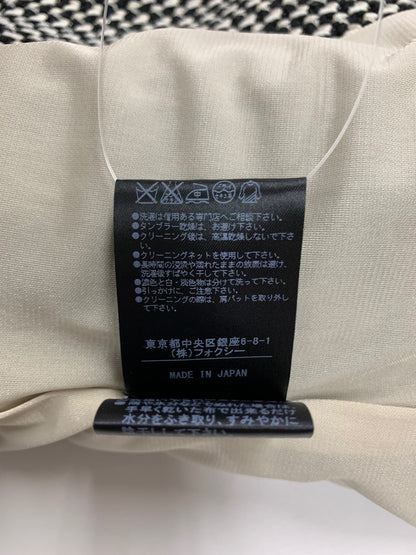 フォクシーブティック Platinum Tweed 35326 ジャケット 38 ブラック ツイード ノーカラー IT02W3T2GIIL