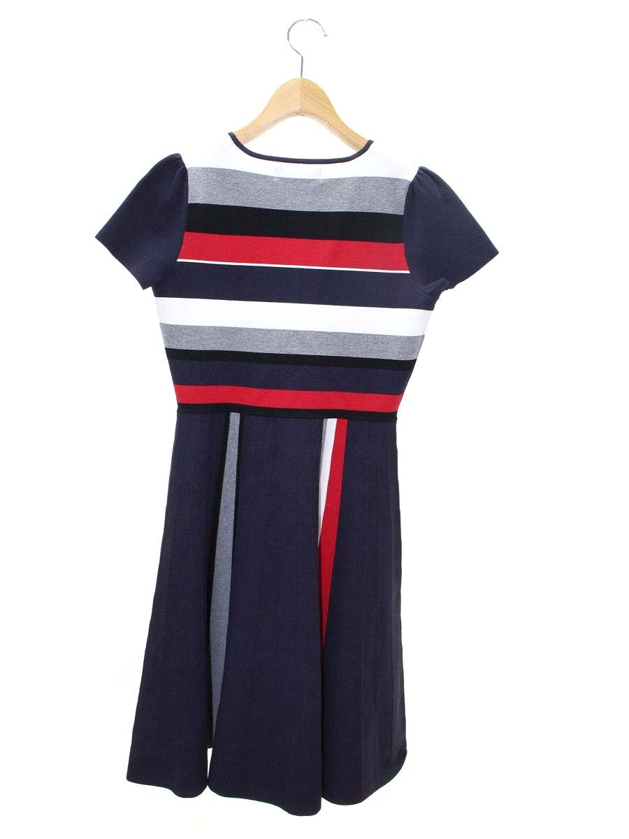 エムズグレイシー Tricolor Knit One-piece 918306 ワンピース 38 ネイビー IT7M9NO7TCLC