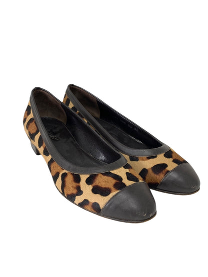 フォクシー バレエシューズ 36 ベージュ レザー ヒョウフェイクファー ITIBFBNIX0N8 【SALE】